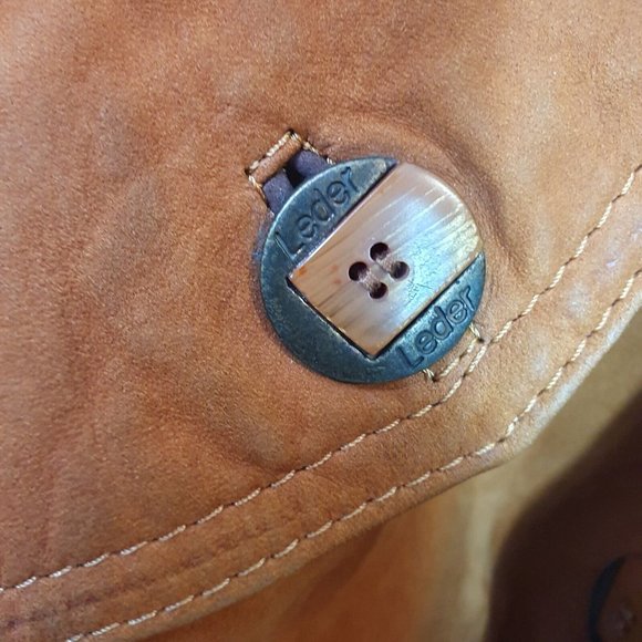 Vintage 1990's Echtes Leder Brown Leather Jacket mens RARE 3XL Great condition - Picture 5 of 12